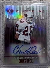 2019 Panini Illusions - Elusive Ink Chuck Cecil #EI-CCE Red /35 (AU)