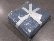 NEW Pottery Barn Pickstitch Quilted Euro Sham - Cornflower Blue