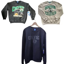 NBA Boston Celtics Crewneck Hoodless Sweatshirt, Black