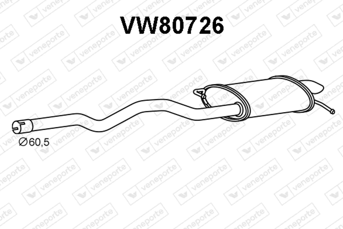 Silencieux arrière VENEPORTE VW80726 pour échappement Volkswagen Golf 4 et Bora