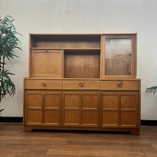 Nathan Squares 1970s TEAK low wall unit/sideboard/drinks & display cabinet