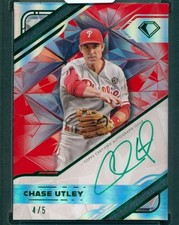 Chase Utley 2025 Topps Diamond Icons White Polychromatink Auto Red Green Ink /5