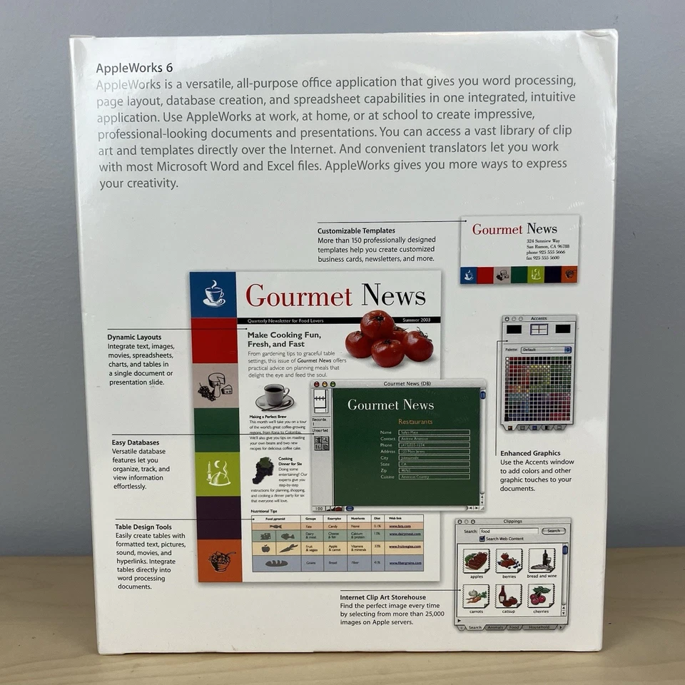 Apple AppleWorks 6 Software Box Set for Mac OS X M9053LL/A 2003 Education 6.2 - Image 2 of 4