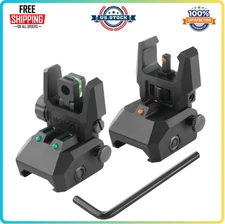 Front Rear Iron Sights Gun Rifle Firearm Weapon Shooting Polymer Fiber Flip Up