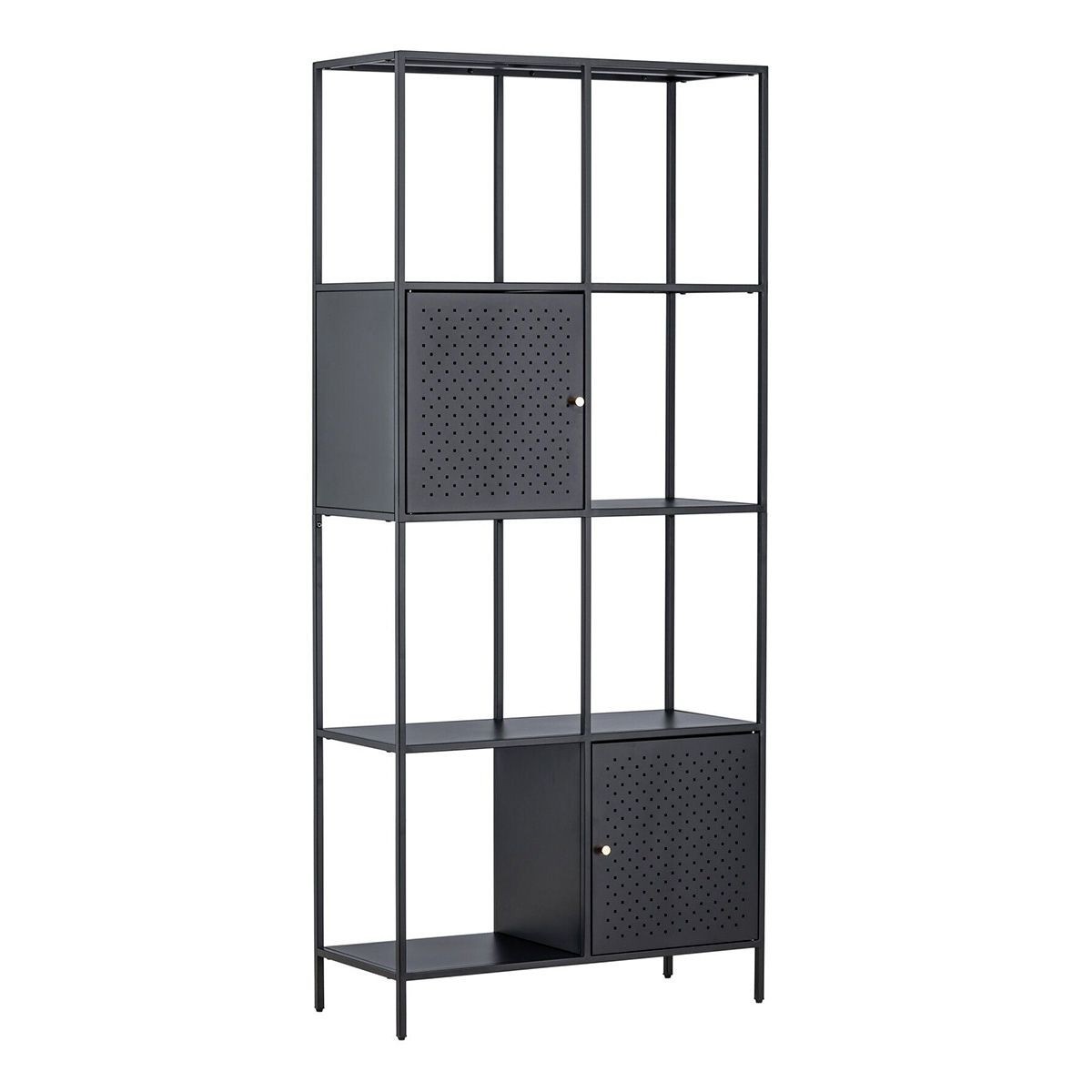 Étagère 4 niveaux en métal Porto Seguro noir 180cm finition époxy luxe