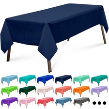 Heavy Duty Plastic Table Cover, 3 Pack 54 X 108 In, Navy Blue
