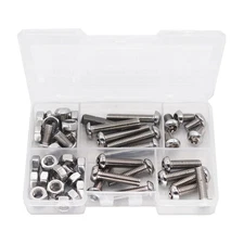 Binifimux 50Pcs M6 Pan Head Torx Security Screws Hex Nuts Assortment Kit W T30 W