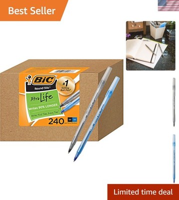 Xtra Life 240-Pack Ink Pens - 120 Black & Blue, Comfortable Grip - Refillable