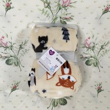 Parent's Choice Woodland Forest Animals Beige Baby Blanket Lovey Owl Fox NWT