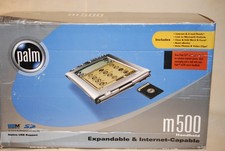 Vintage Palm m500 Handheld PDA Pocket Computer Organizer Charging Cradle Case CD