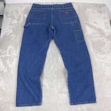 Y2K Dickies Jeans Mens 38x32 Blue Denim Cotton Carpenter Workwear Grunge Skater