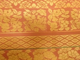 7600573: JAPANESE KIMONO JAPANESE NAGOYA OBI / WOVEN FLOWER & BIRD