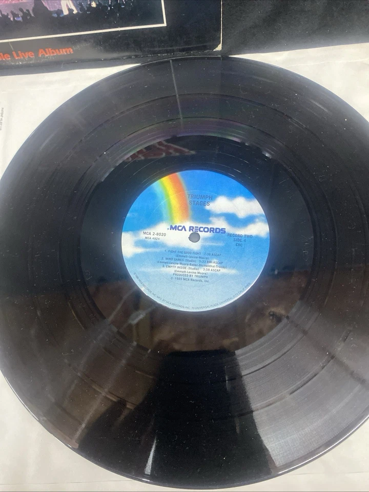 Triumph Stages Double Live Album Vinyl 2 LP Record 1985 MCA2-8020 VG EX EX - Image 4 of 4