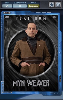 Star Wars Card Trader Legendary Platinum Tungsten Gilded Myn Weaver