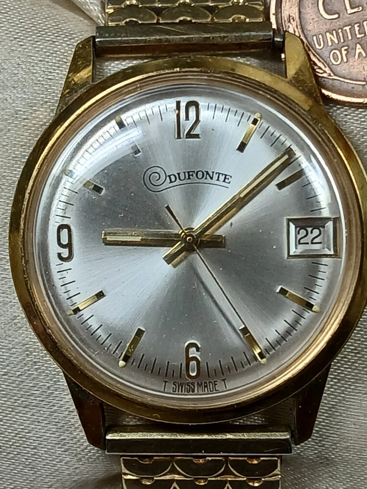 Working Vintage Dufonte By Lucien Piccard Incabloc Swiss Giltron Mens Watch - Image 3 of 4