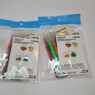 Lot of 2 Kits Creatology Wood Garden Plant Marker Kit Makes 12 Markers Ages 4+
