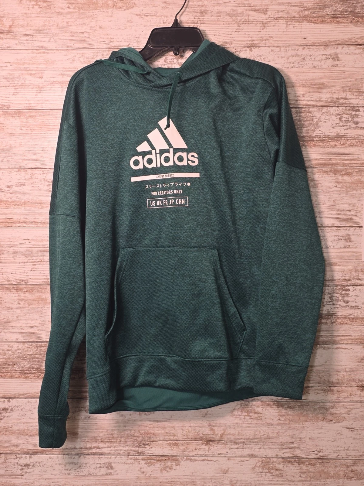 Adidas for Creators Only Hoodie Men Medium Green Graphic Long Sleeve Performance
