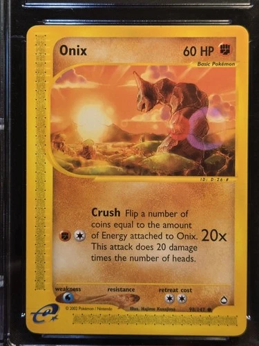 Onix 98/147 Aquapolis - E-reader Non Holo - WoTC Pokemon 2003 - CGC 8.5 Mint