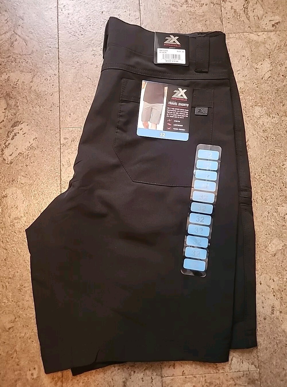 Men's Zero Exposure Travel Series Shorts Size 32 NWT