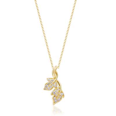 Gin and Grace Smithsonian Museum Collection präsentiert Diamantblätter 14K Yello...
