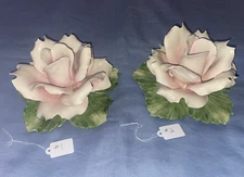(2) I BORBONE CAPODIMONTE ROSE MOLLIEAU 1842 MADE IN ITALY
