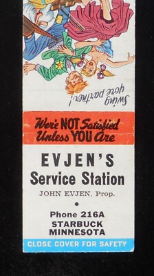 1950s John Evjen's Service Station Sinclair Gas Phone 216A Cabins Starbuck MN MB