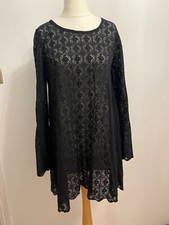 ACCESSORIZE BEACH DRESS POOL SIZE M Black Crochet Coverup HOLIDAY