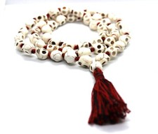 KAPALA KALI Mala, Skull shape Howlite Mala 54 +1 Beads, Skull Prayer Tantra Yoga