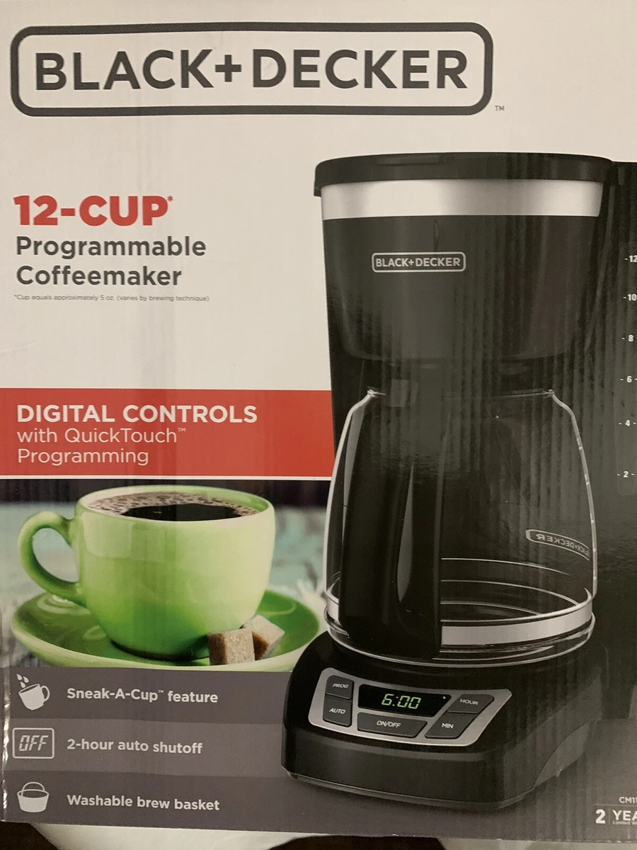 Black+Decker CM1160B 12-Cup Programmable Coffee Maker, Black/Stainless Steel