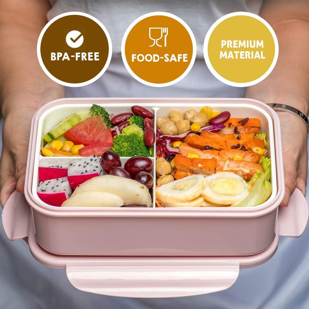 Adult & Kids Bento Lunch Box - 1100ML with Spoon & Fork