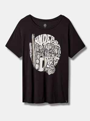 Torrid Happy Camper Under Desert Sky Cotton Active Tee Black 1 1X 14 16 #H50353