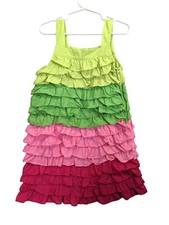 Gymboree Girls Floral Mermaid Line Rumba Ruffle Pink Green Zip Sun Dress Size 6 Gymboree Girls Floral Mermaid Line Rumba Ruffle Pink Green Zip Sun Dress Size 6