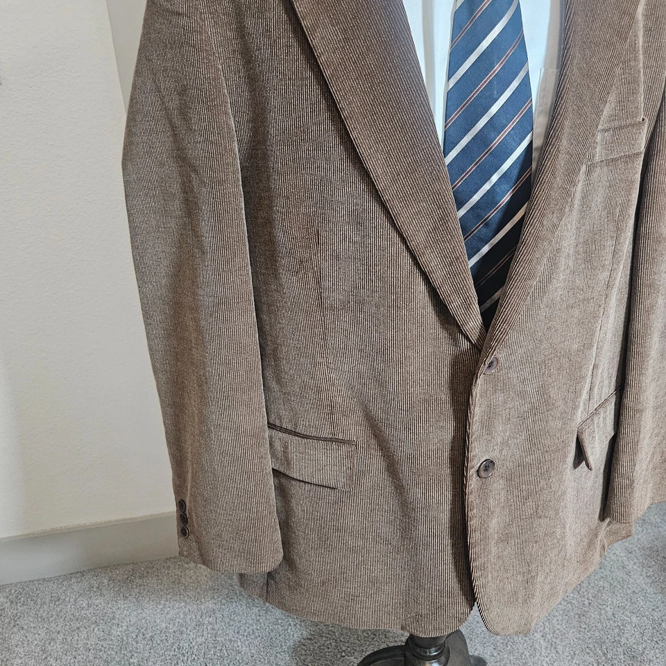 Traje Blazer Abrigo Deportivo Alan River Pana Para Hombre 48R Marrón - Usado en Excelente Condición Foto 2 de 4