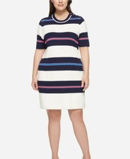 TOMMY HILFIGER WOMEN STRIPED MILTI COLOR SWEATER DRESS SIZE XL MSRP$99