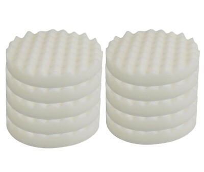 Craft-Equip Basic 10er Pack 180mm Polierschwamm weiss gewaffelt Auto Polierpad