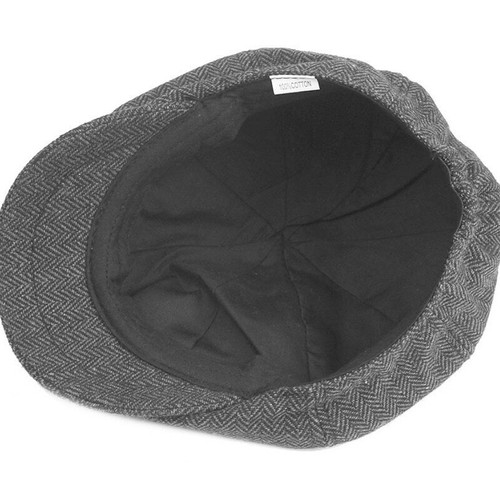 Men's Classic Newsboy Caps Herringbone Flat Beret Caps Vintage Tweed Driving Hat - Picture 18 of 25