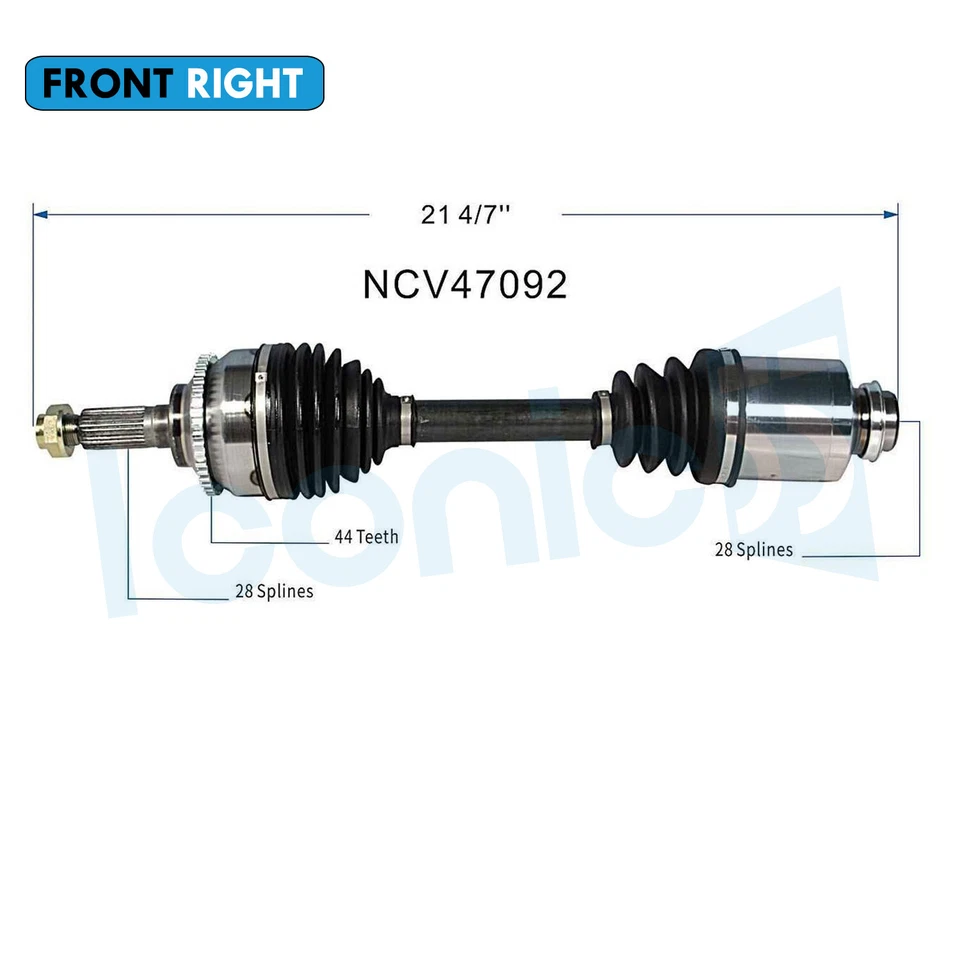 Conjunto de eje CV delantero derecho tracción delantera para Mazda MPV 2002-2005 2006 3,0 L NCV47092 Foto 2 de 4