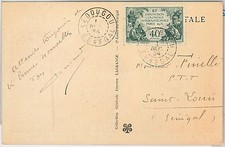 SENEGAL - POSTAL HISTORY: COLONIAL EXPO stamp on POSTCARD: KEDOUGOU 1934