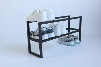 Metal Shoe Rack Floor Tier 28 Inches, Entryway Shoe Storage