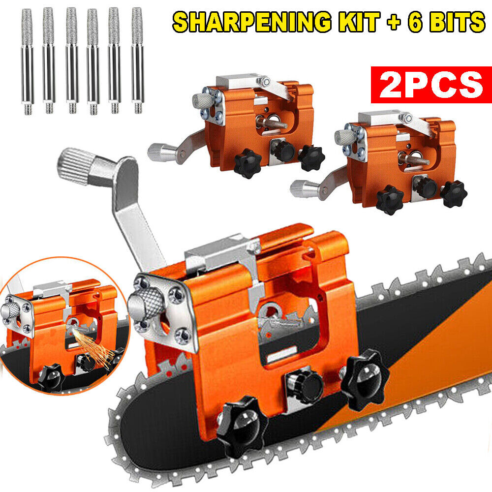 2x Chainsaw Chain Sharpener Jigs Sharpening Tool Kit For Chain Saws ...