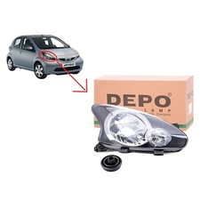 Faro Fanale Proiettore Anteriore Destro Depo per Toyota Aygo Dal 2005 in Poi H4 - Miniatura 1