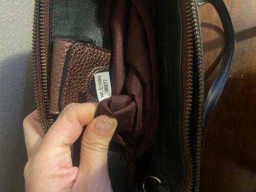 Coach Stanton Carryall 26 in Pebble Leather Metallic Burgundy 36877 - Picture 16 of 20