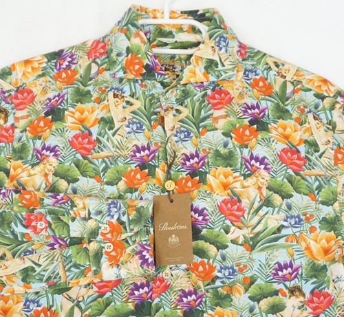 Stenstroms Slimline Floral Colorful Print Casual Shirt Men's Slim Fit Size M - Picture 2 of 7