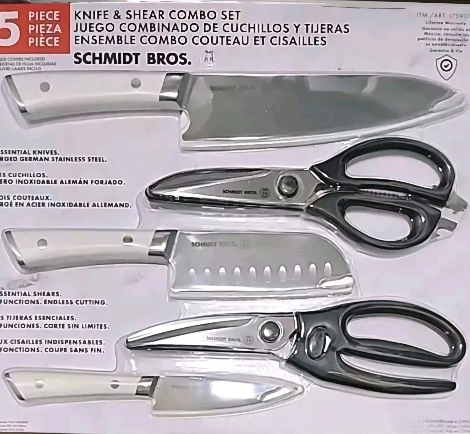 SCHMIDT BROS. 5pc. Chef Choice Knife & Shear Combo Set German Stainless Steel
Opens in a new window