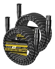 XLR Cables 25ft 2 Pack Durable Nylon Braided XLR Microphone Cable Mic Cable S...