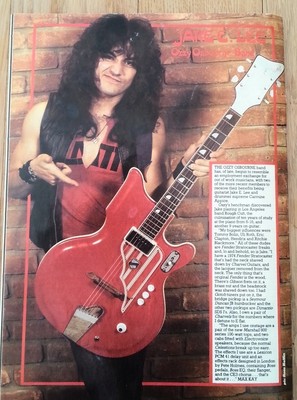 JAKE E LEE (Ozzy) 'red guitar' magazine PHOTO/Poster/clipping 11x8 inches