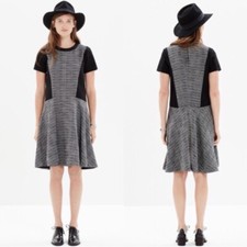 NWT Madewell "Tribune" Tweed Cotton Blend Sheath Skater Dress 00