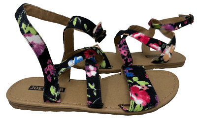 Joe Boxer Women's Emmie Floral Ankle Wrap Sandals Black/Floral Size:8 87L