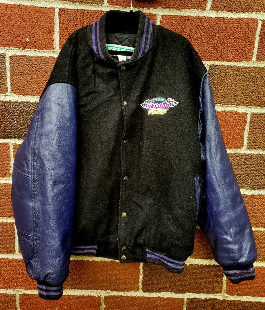 Vintage Sno Jet Snowmobiles Fleece Letterman Jacket Vintage Sno Jet Snowmobiles Fleece Letterman Jacket