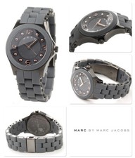 NEW MARC JACOBS PELLY GRAY TONE,ROSE GOLD,GREY SILICONE BRACELET WATCH-MBM2537
